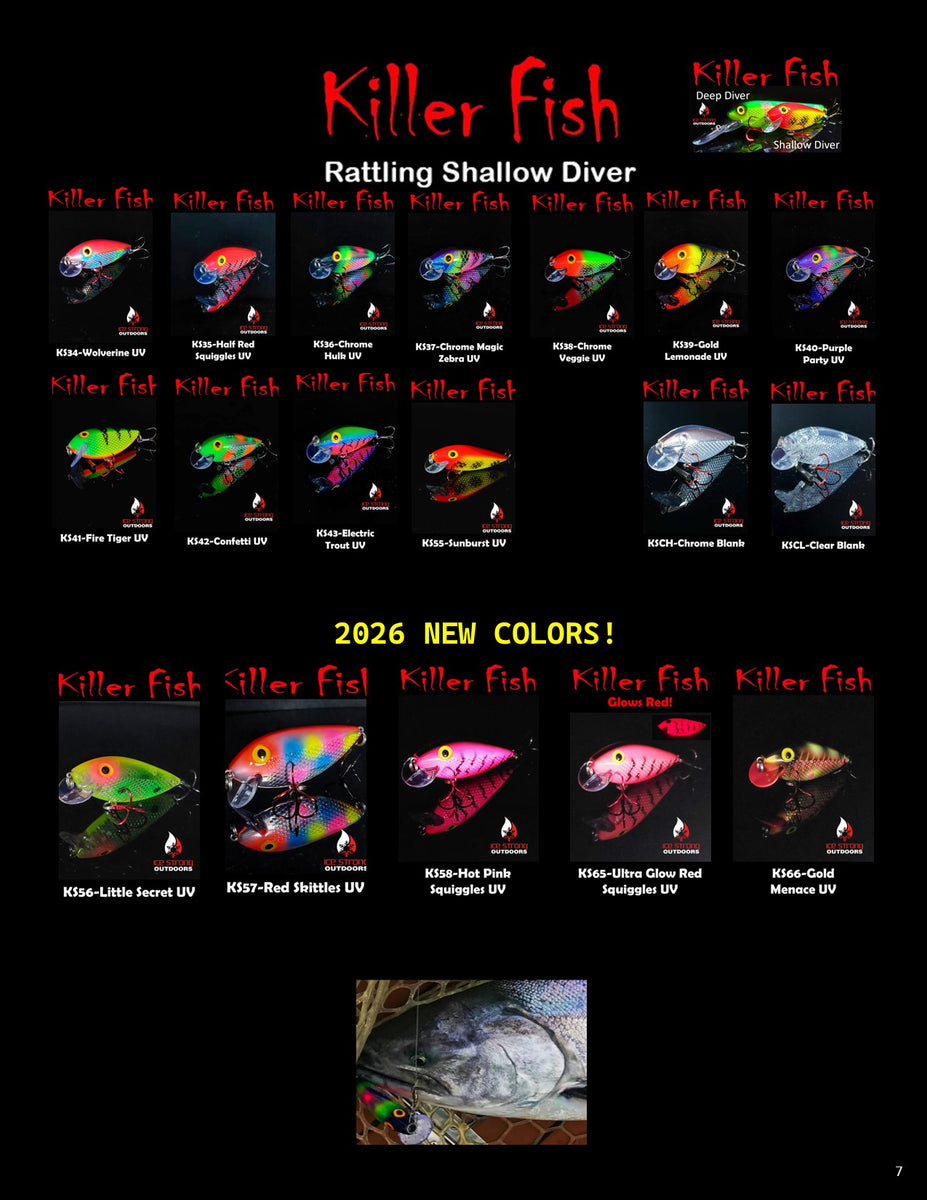 Ice Strong Outdoors - Killer Fish - Rattling Shallow Diver UV - NEW 20