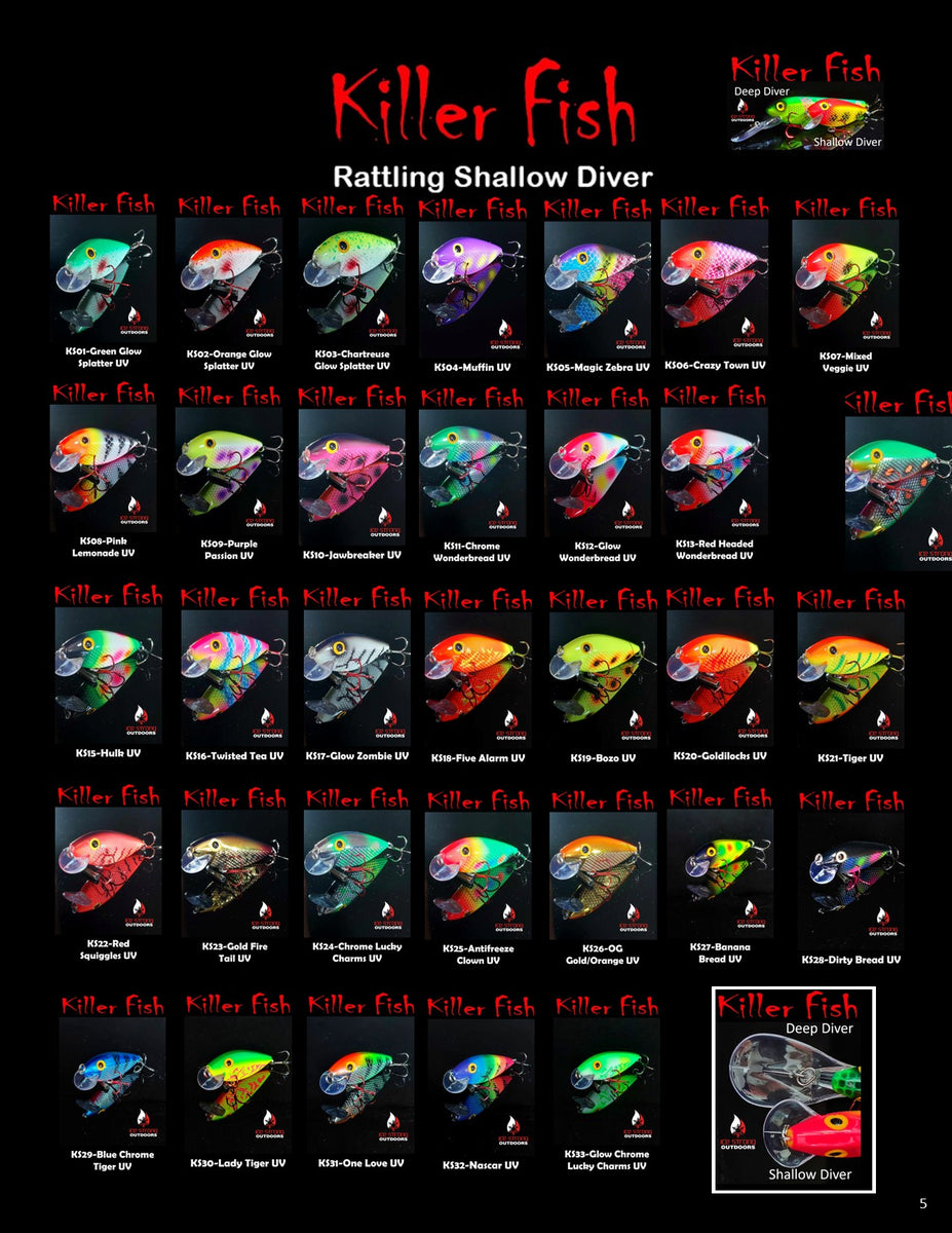 Ice Strong Outdoors - Killer Fish - Rattling Shallow Diver UV - NEW 20