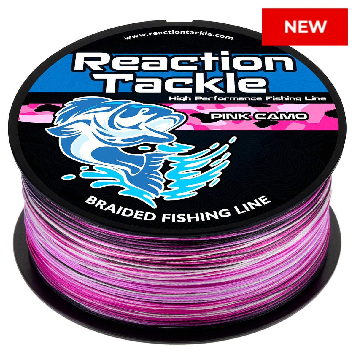 Reaction Tackle Braided Fishing Line - Pink Camo