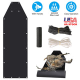 Deer Drag Sled with Handle Deer Cart Game Hauler Snow Sledding Pad Hunting Gear Supplies with 32.8FT Black Rope 16.1FT White Rope for Hunting Ice Fish