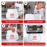 64oz Mylar Bags  — 50 Count   7.5 mil per side (≈15 mil total)