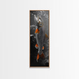 Trout Fishing Print, Underwater Scene, Orange Fins Fish, Rustic Wildlife, Framed Canvas Print, Cabin Decor, Man Cave Wall Art
