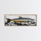Golden Trout, River Rocks, Fishing Moment, Canvas Print, rustic lakehouse decor, angler gift wall art, fish print, cabin lodge artwork