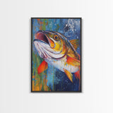Trout Painting, Fly Fishing Art, Rustic Decor, Lake Tahoe Art, Nautical Wall Art, Coastal Decor, Framed Canvas Print, Gift Idea