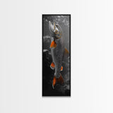 Trout Fishing Print, Underwater Scene, Orange Fins Fish, Rustic Wildlife, Framed Canvas Print, Cabin Decor, Man Cave Wall Art