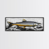 Golden Trout, River Rocks, Fishing Moment, Canvas Print, rustic lakehouse decor, angler gift wall art, fish print, cabin lodge artwork