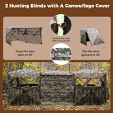 2-6 Person Side-by-Side Hunting Blinds Double One-way See-through Ground Blinds