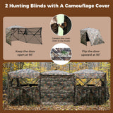 2-6 Person Side-by-Side Hunting Blinds Double One-way See-through Ground Blinds