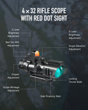 Pinty Vexa 2-in-1 4x32 Prism Scope Combo