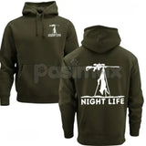 Coyote Night Life Hunting Hoodie – Predator Hunter Graphic Pullover, Night Vision & Thermal Hunting Gear, Men’s Rugged Outdoor Streetwear