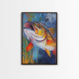 Trout Painting, Fly Fishing Art, Rustic Decor, Lake Tahoe Art, Nautical Wall Art, Coastal Decor, Framed Canvas Print, Gift Idea