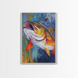 Trout Painting, Fly Fishing Art, Rustic Decor, Lake Tahoe Art, Nautical Wall Art, Coastal Decor, Framed Canvas Print, Gift Idea