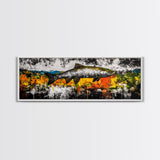 Salmon Wall Art, Rustic Fish Painting, Fishing Cabin Decor, Nature Wildlife Print, Lakehouse Art, Fall Colors, Framed Canvas Print