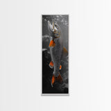 Trout Fishing Print, Underwater Scene, Orange Fins Fish, Rustic Wildlife, Framed Canvas Print, Cabin Decor, Man Cave Wall Art