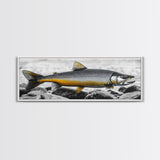 Golden Trout, River Rocks, Fishing Moment, Canvas Print, rustic lakehouse decor, angler gift wall art, fish print, cabin lodge artwork