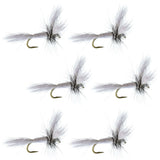 Barbless White Wulff Classic Hair Wing Dry Fly - 6 Flies Hook Size 12