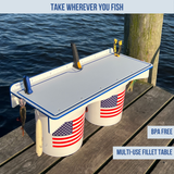 Made in the USA | Premium Double Bucket 33" Raised Fillet Table Cutting Board