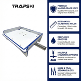 Premium Rod Mount 18" or 33" Raised Fillet Table – 3-in-1 Bait & Fish Station | Fits Rod Holders, Buckets & Flat Surfaces | Marine-Grade HDPE | Ruler, Juice Groove, Knife & Tool Slots