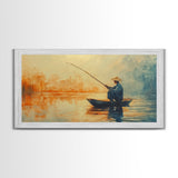 Wabi Sabi Fisherman Painting Print, Fishing Wall Art, Japanese Fisherman Watercolor Painting, Fishing Gift, Fisherman Gift IDea