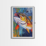 Trout Painting, Fly Fishing Art, Rustic Decor, Lake Tahoe Art, Nautical Wall Art, Coastal Decor, Framed Canvas Print, Gift Idea