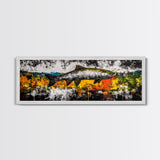 Salmon Wall Art, Rustic Fish Painting, Fishing Cabin Decor, Nature Wildlife Print, Lakehouse Art, Fall Colors, Framed Canvas Print