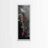 Trout Fishing Print, Underwater Scene, Orange Fins Fish, Rustic Wildlife, Framed Canvas Print, Cabin Decor, Man Cave Wall Art