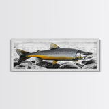 Golden Trout, River Rocks, Fishing Moment, Canvas Print, rustic lakehouse decor, angler gift wall art, fish print, cabin lodge artwork