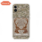 Custom Personalized Deer Hunting Heart Phone Case - Gift Idea For Couple - God Blessed The Broken Road That Led Me Straight To You - Case For iPhone And Samsung