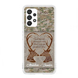 Custom Personalized Deer Hunting Heart Phone Case - Gift Idea For Couple - God Blessed The Broken Road That Led Me Straight To You - Case For iPhone And Samsung