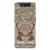 Custom Personalized Deer Hunting Heart Phone Case - Gift Idea For Couple - God Blessed The Broken Road That Led Me Straight To You - Case For iPhone And Samsung