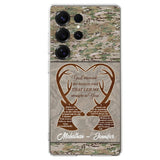 Custom Personalized Deer Hunting Heart Phone Case - Gift Idea For Couple - God Blessed The Broken Road That Led Me Straight To You - Case For iPhone And Samsung