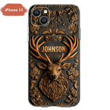 Custom Personalized Deer Hunting 3D Printed Effect Phone Case - Gift Idea For Hunting Lover - Case For iPhone/ Samsung