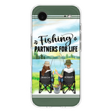 Custom Personalized Fishing Couple Phone Case - Gift Idea for Couple - Fishing Partners For Life - Case For iPhone/Samsung