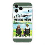 Custom Personalized Fishing Couple Phone Case - Gift Idea for Couple - Fishing Partners For Life - Case For iPhone/Samsung