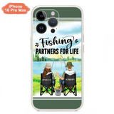 Custom Personalized Fishing Couple Phone Case - Gift Idea for Couple - Fishing Partners For Life - Case For iPhone/Samsung