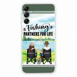Custom Personalized Fishing Couple Phone Case - Gift Idea for Couple - Fishing Partners For Life - Case For iPhone/Samsung