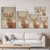Portrait of a Deer in Winter, Framed Canvas print, Winter Decor, Winter Not Christmas Wall Art, Seasonal Decor