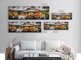 Salmon Wall Art, Rustic Fish Painting, Fishing Cabin Decor, Nature Wildlife Print, Lakehouse Art, Fall Colors, Framed Canvas Print