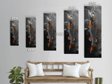 Trout Fishing Print, Underwater Scene, Orange Fins Fish, Rustic Wildlife, Framed Canvas Print, Cabin Decor, Man Cave Wall Art