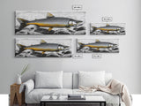 Golden Trout, River Rocks, Fishing Moment, Canvas Print, rustic lakehouse decor, angler gift wall art, fish print, cabin lodge artwork