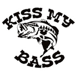 Kiss My Bass Large Mouth Bass Decal – Large Mouth Bass Kiss My Bass Fishing Decal – 7045