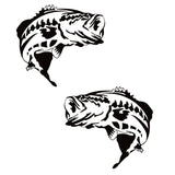 Large Mouth Bass Pair Decal - Large Mouth Bass Pair Fishing Decal - 7047