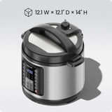 Chefman 13-in-1 Electric Pressure Cooker, 6-Quart Multicooker with Touchscreen Controls, Slow Cooker, Steamer, Sauté, Soup, Chili, Delay Start & Keep Warm, Stainless Steel
