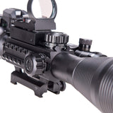 Pinty Nova 3-in-1 4-12x50 SFP Rifle Scope Combo, Green Laser