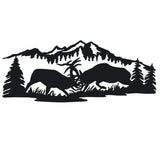 Bulls Fighting Scene Elk Hunting Decal  - Elk Hunting Bulls Fighting Sticker  - 7339