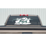 Two Bulls and Cows Scene Elk Hunting Decal - Elk Hunting Two Bulls and Cows Hunting Sticker - 7340