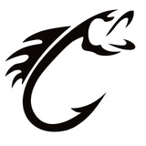 Fish and Hook Fishing Window Decal -  Fish and Hook Fishing Window Sticker - 7472