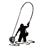 Trout Fly Fisherman Fishing Window Decal -  Trout Fly Fisherman Window Sticker - 7522