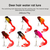 Palisandro Baby Rat Swimbait Bucktail - Muskie/Pike Lure, Hand - tied Deer Hair, Solid Body Fishing Rig