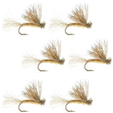 Barbless Tan X Caddis Emerging Caddis Adult Fly - 6 Flies Size 16
